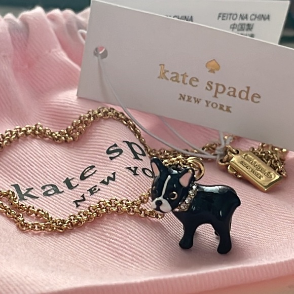 Kate spade Ma Cherie enamel French bulldog necklace